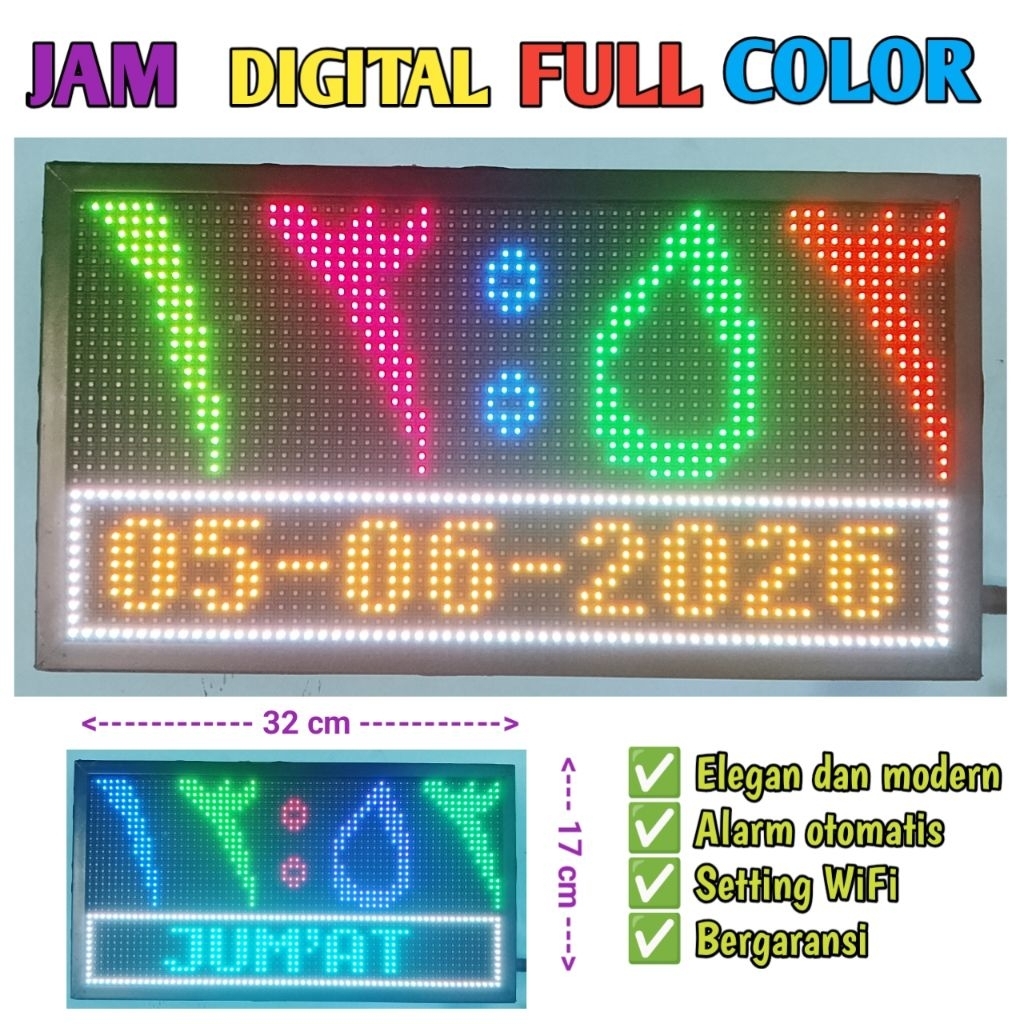 Jam Digital Lafadz Arab Full Color