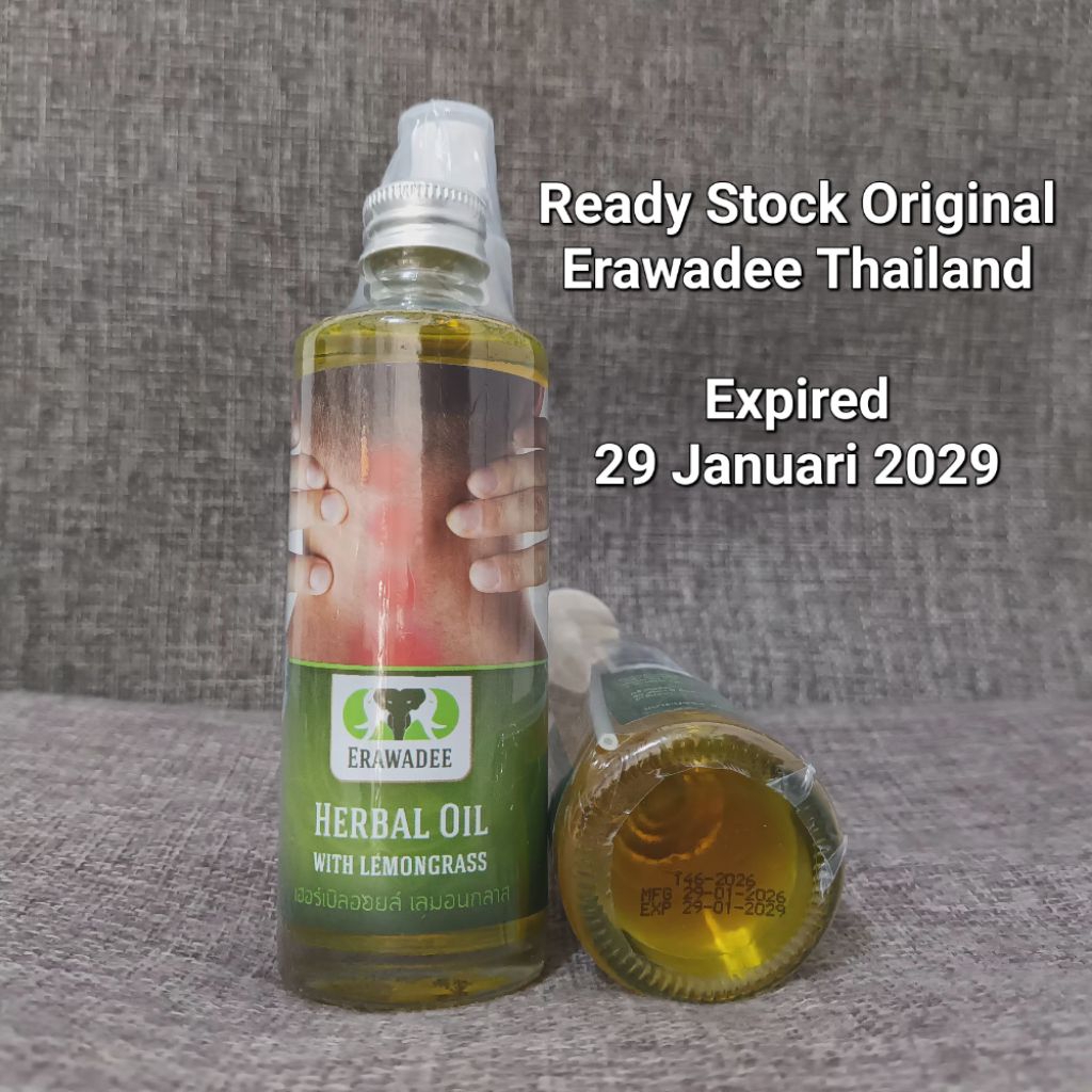 Erawadee No 60 85 ml Herbal Oil with Lemongrass Original Thailand / Semprotan Herbal Perawatan Lumba