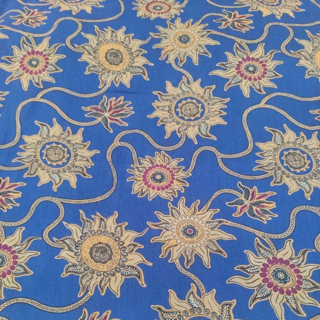 batik katun biru dongker