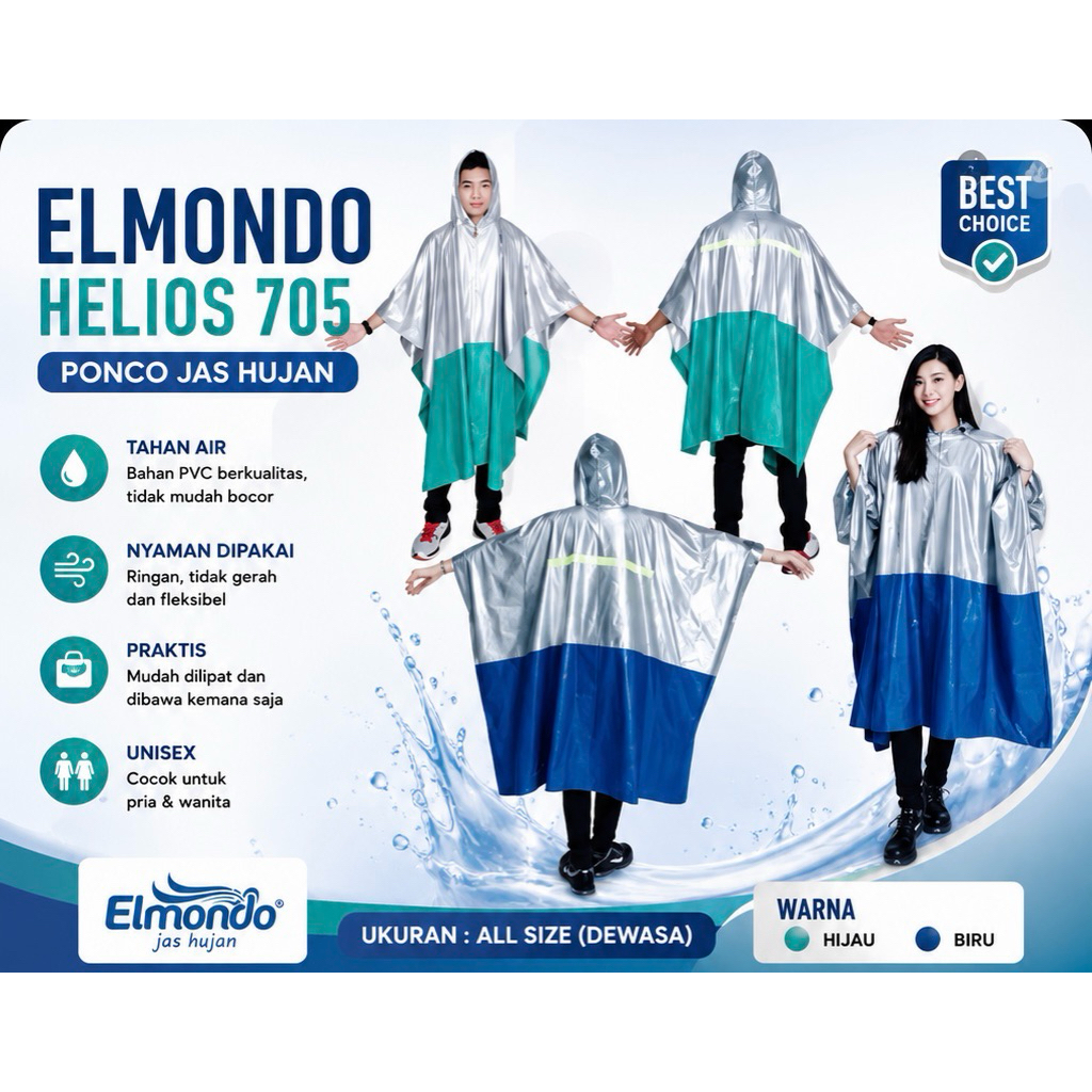 Jas Hujan Ponco Helios Elmondo 705 / Jas Hujan Murah / Mantel Poncho