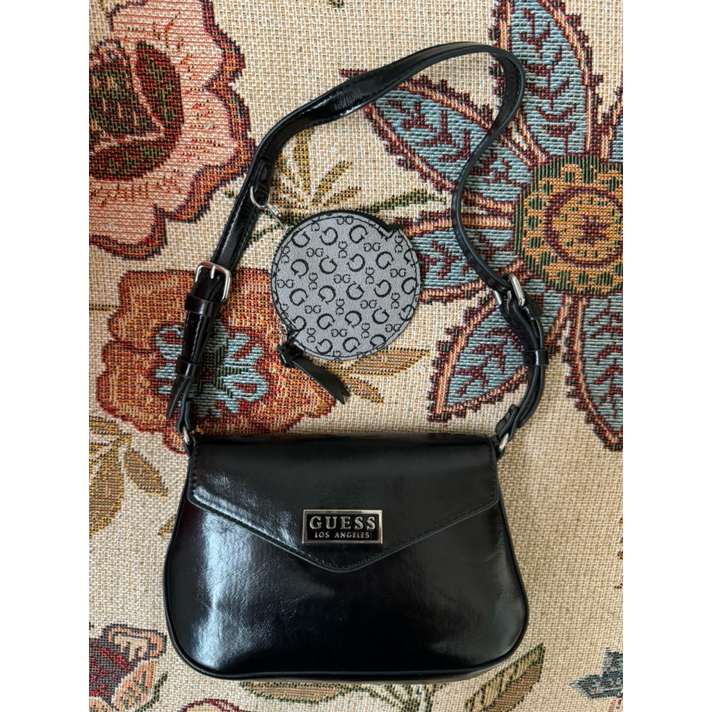 (PRELOVED) SHOULDER BAG GUESS - HANDBAGS - BLACK