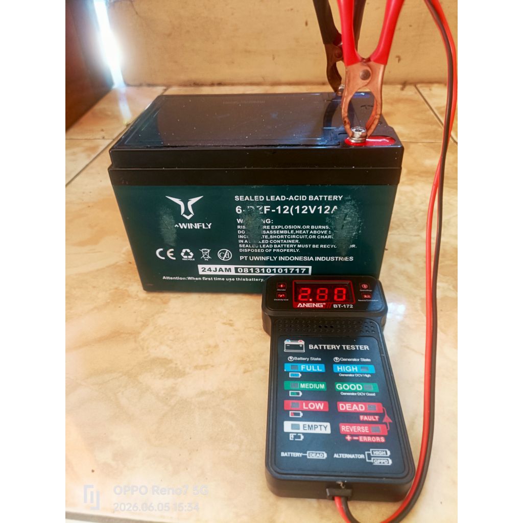 U-Winfly Batrei Aki Sepeda Listrik 12V 12Ah