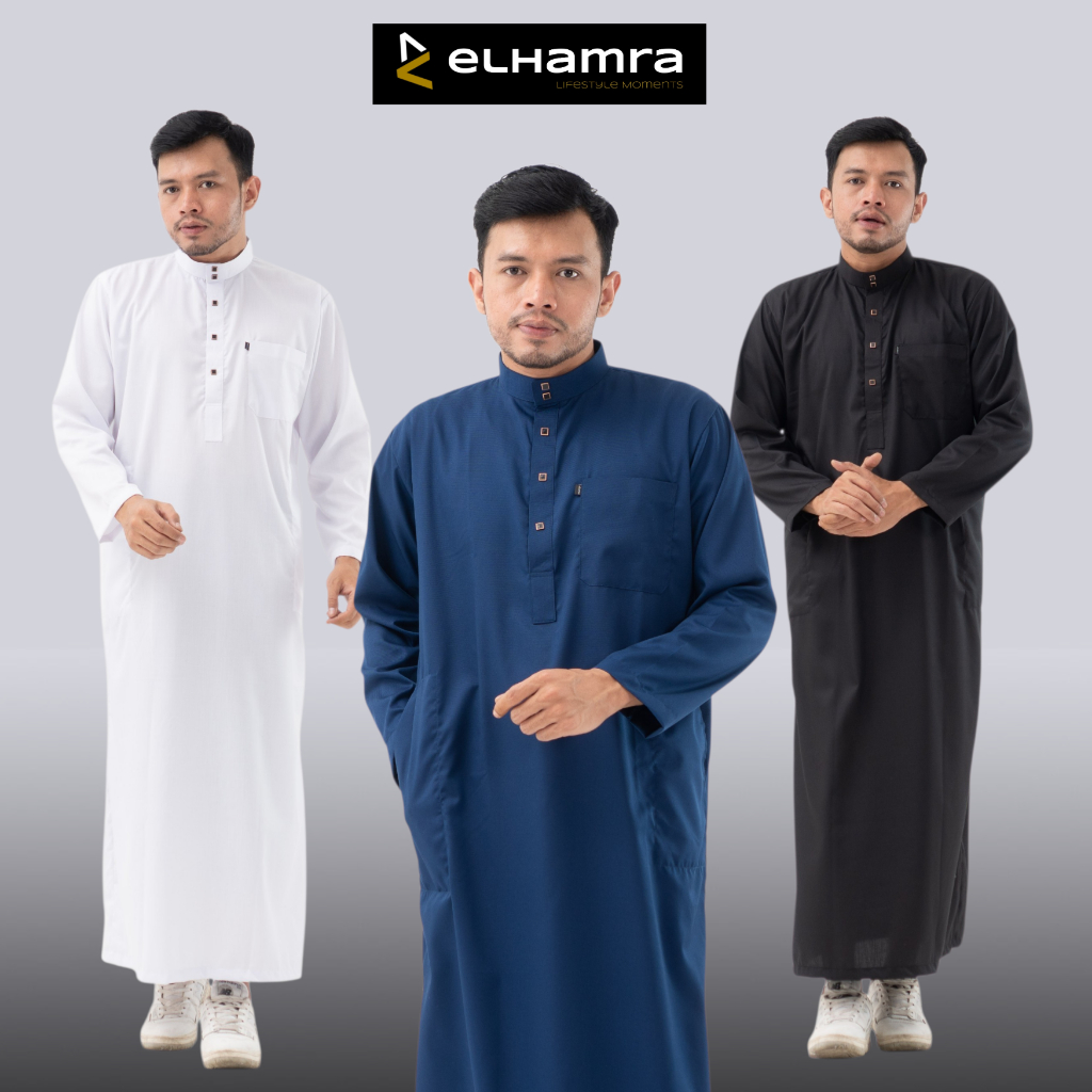elhamra - Jubah Slimfit Dewasa Gamis Pria Kancing Sultan Bahan Toyobo M33B