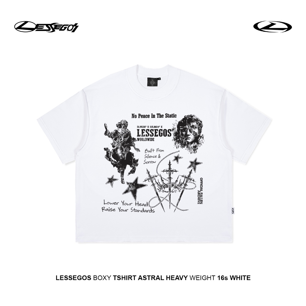 Lessegos Boxy Tshirt Astral Heavy Weight 16s White