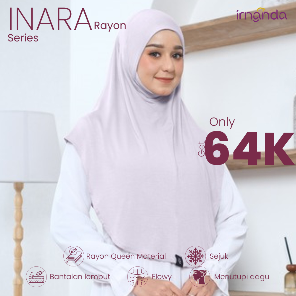 Irnanda Hijab - Bergo Instan Rayon Premium | INARA Series | Peony