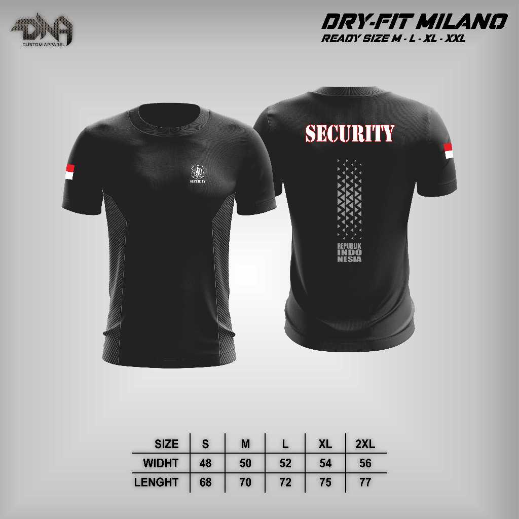 Kaos Jersey DNA_Apparel Drifit Milano SECURITY - Kaos Drifit SECURITY - Jersey Olahraga