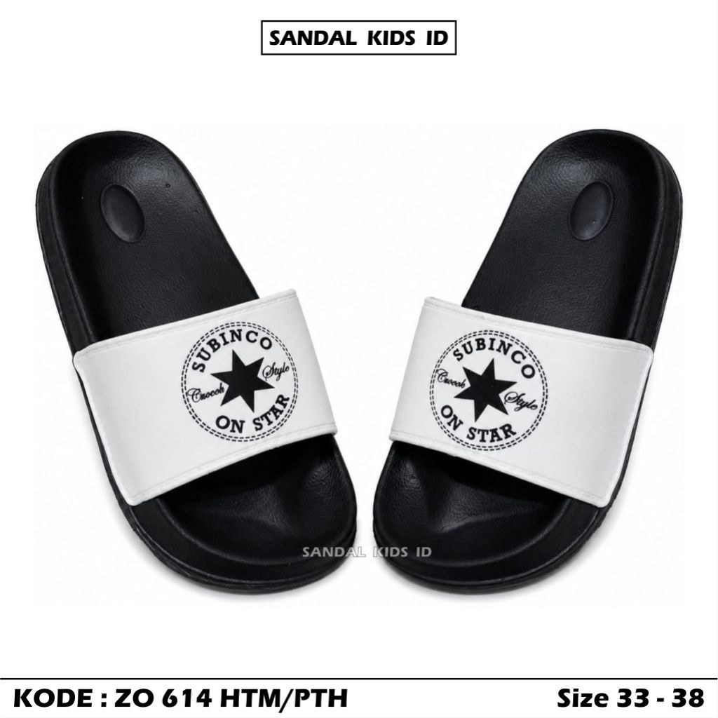 SUBINCO Sandal Selop Anak Laki-Laki Terbaru Sandal Selop Anak Motif Bintang SUBINCO ZO 614 HTM/PTH
