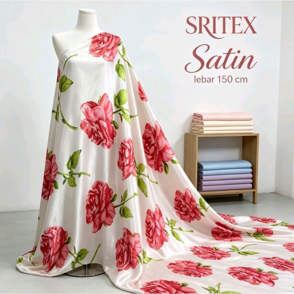 kain satin silk motif - kain satin - kain satin motif - kain satin premium