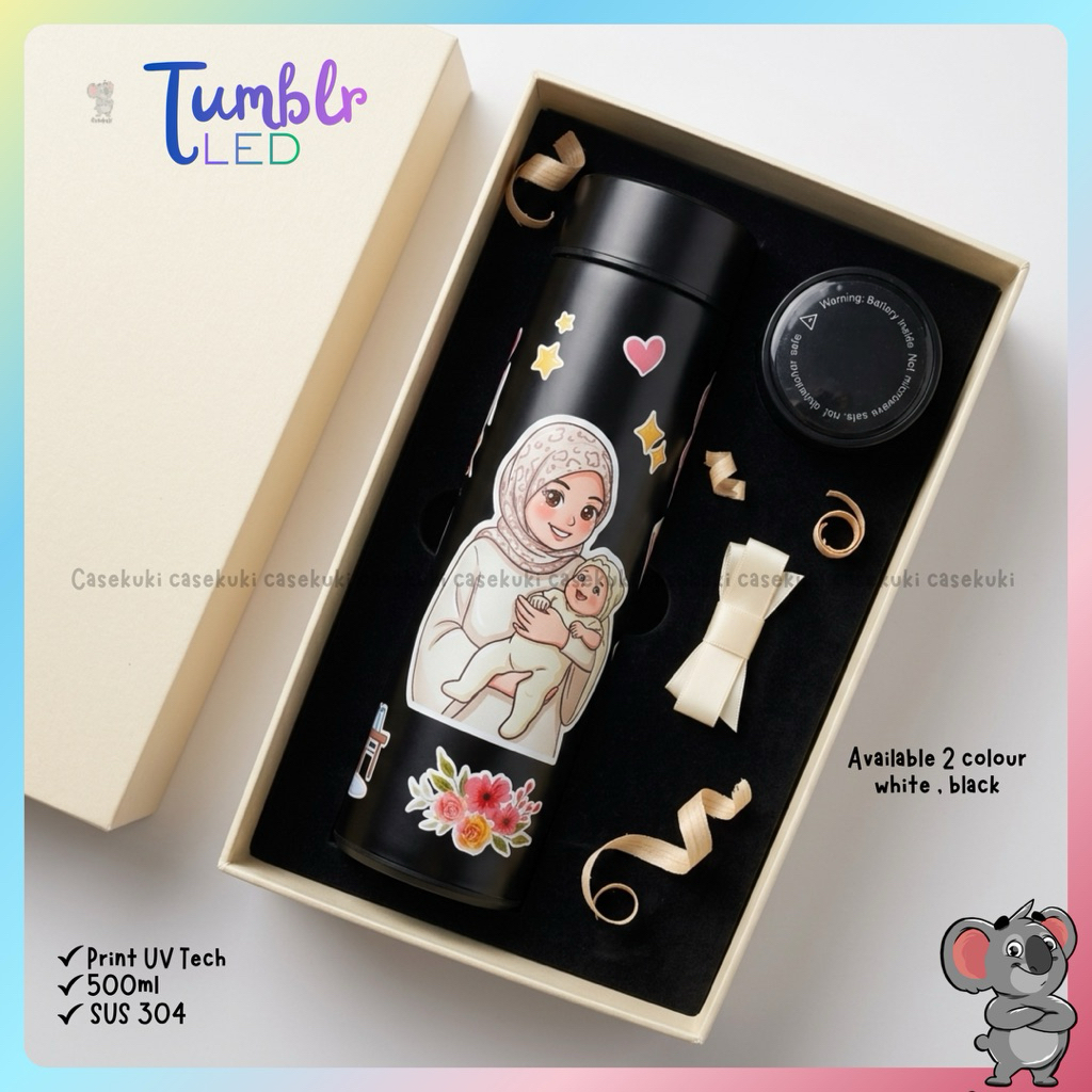 BOTOL TUMBLR LED CUSTOM DESAIN PRINT UV