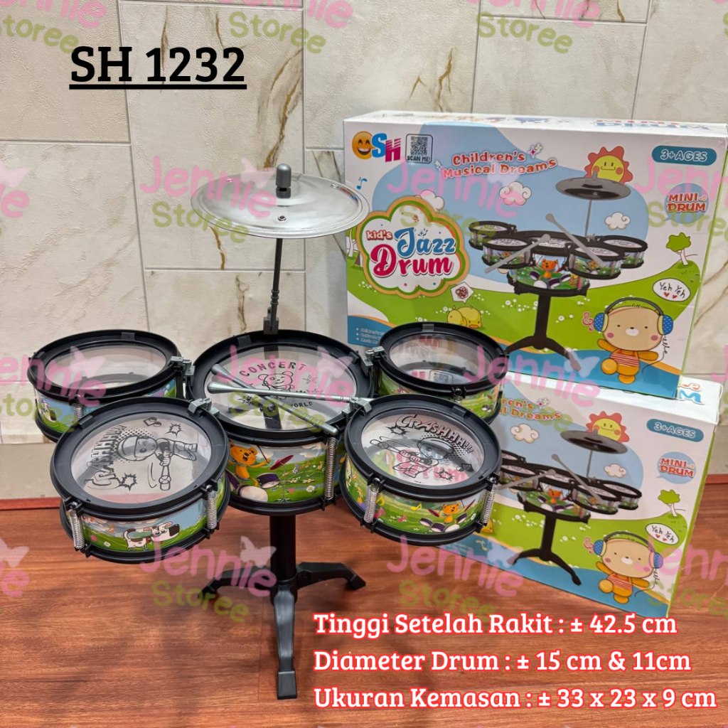 Mainan Drum Edukasi Anak / Mainan Drum Jazz Anak / Drum Mainan / Drum Set Anak
