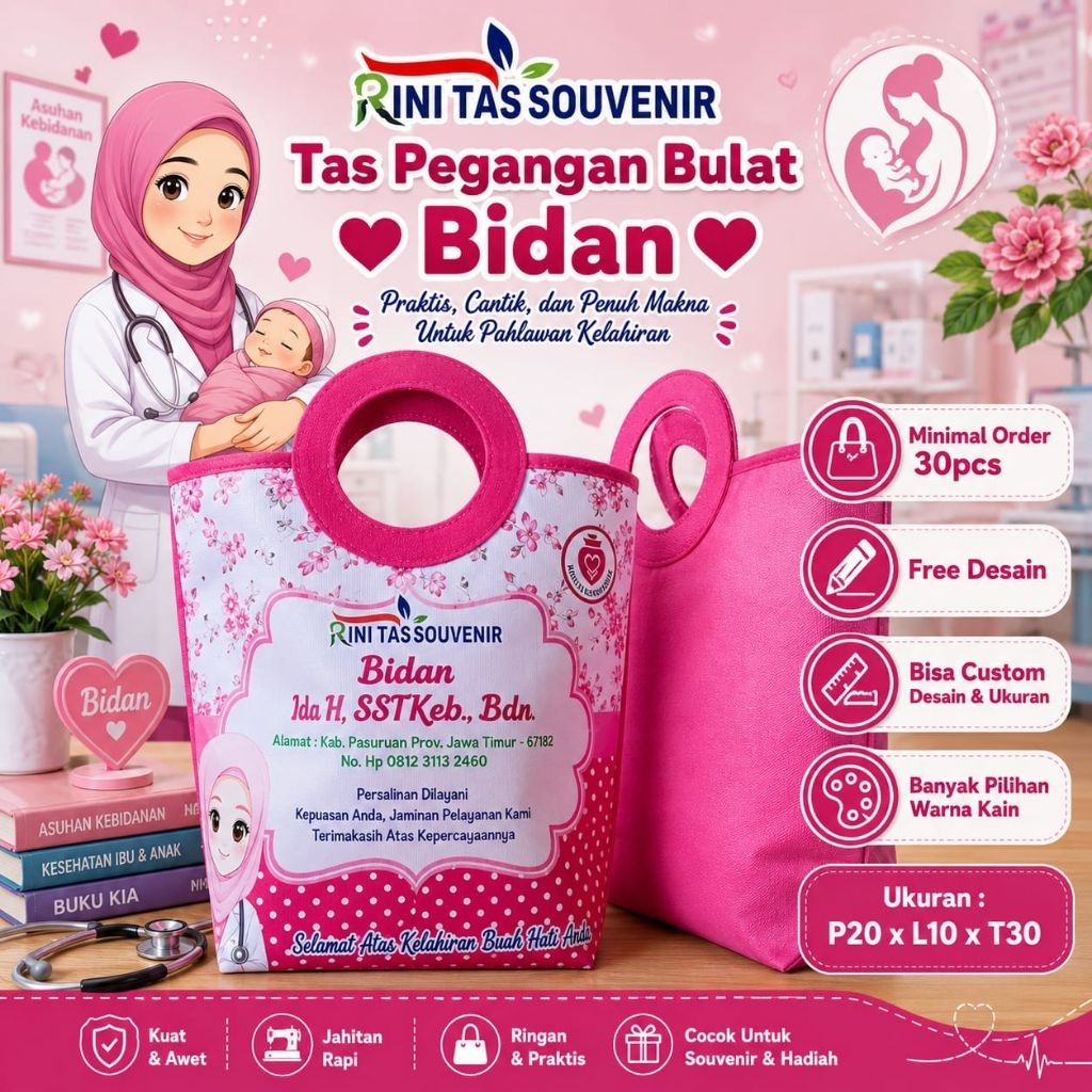 Tas Bidan Pegangan Bulat tas pegangan bulat bidan tas partus bidan tas persalinan bidan