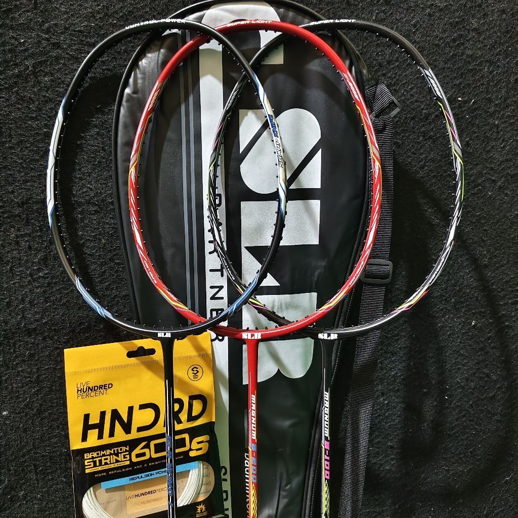Raket Badminton SLR WIND 1, MAGNUM B-200, MAGNUM B-100 ORIGINAL 4UG5 30LBS