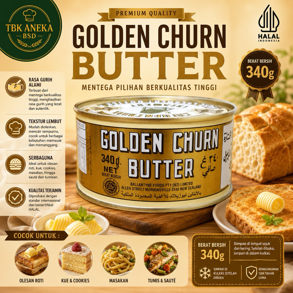 Golden churn butter creamery / mentega golden churn 340gr