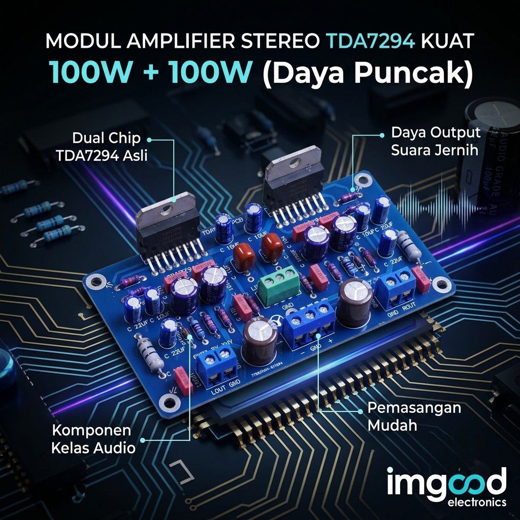 TDA7294 STEREO 100W + 100W Modul Amplifier
