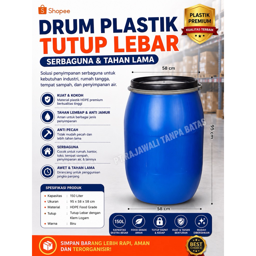Drum Plastik Ukuran 150 liter