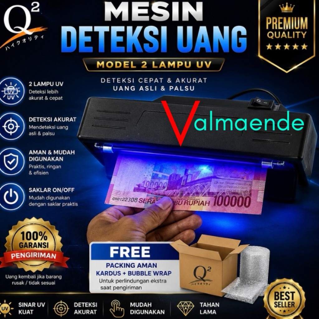 Mesin Cek Uang Palsu Money Detector Lampu Ultraviolet CEK UANG PASPOR BPKB STNK Q2 3110