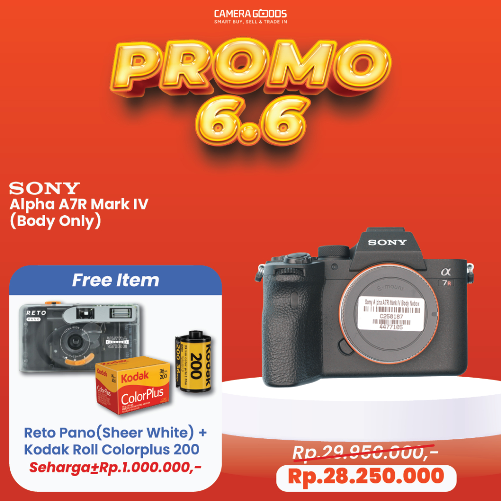 Kamera Sony A7R IVA Mirrorless Full Frame Camera Body Only Second Bekas Grade A - A7 R - C250187