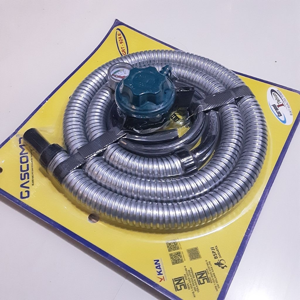selang kompor regulator GASCOMP, selang regulator kompor paket GASCOMP