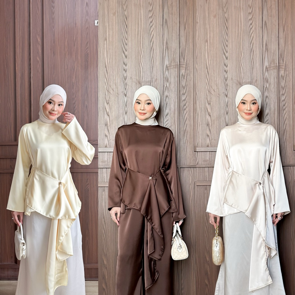 Dezhaf - Zhea Blouse Double Satin (HANYA ATASAN) / Blouse satin / Atasan kondangan