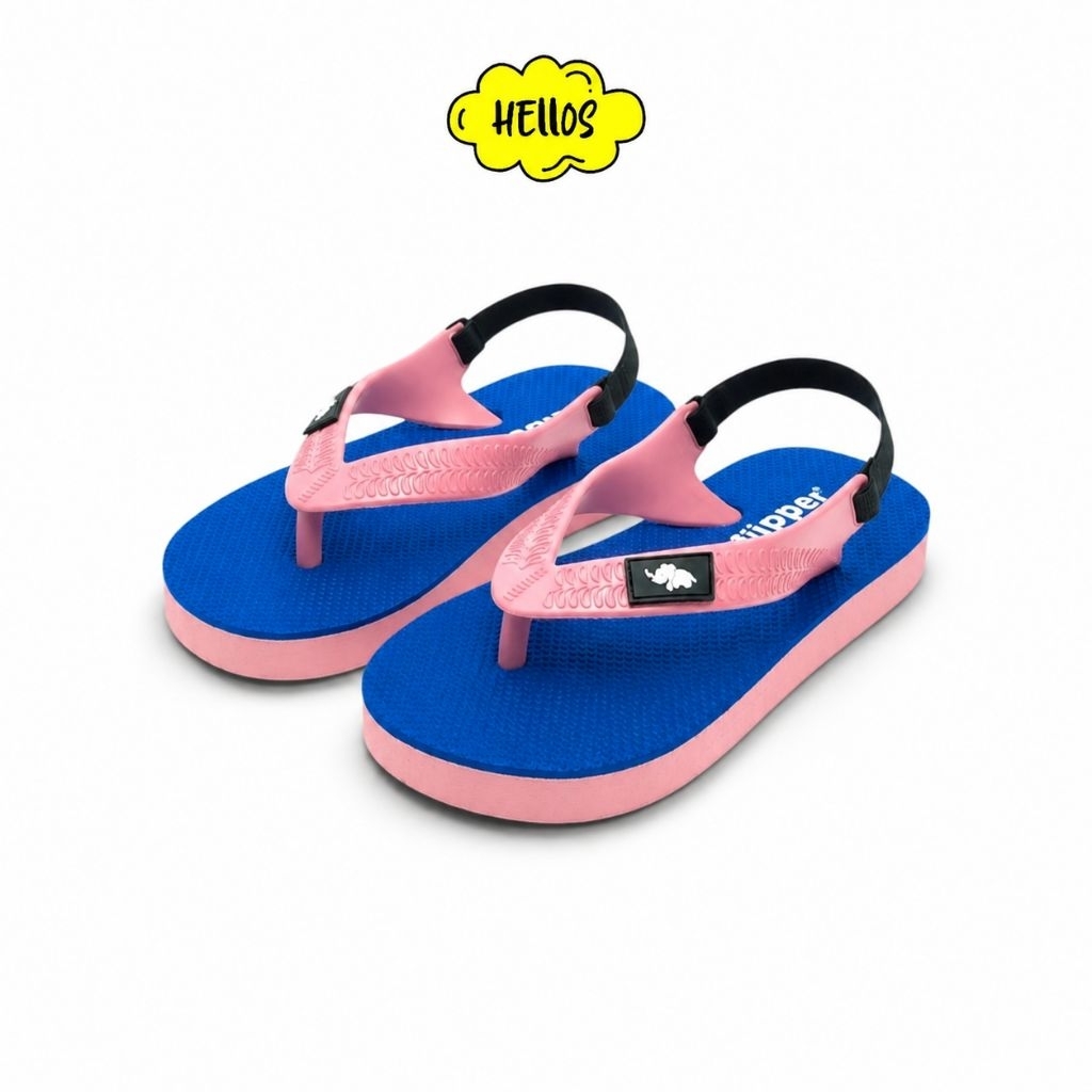 Sandal Jepit Fipper Rubber Anak Laki-Laki/Perempuan (Unisex) - NAVY PINK - Fashion Kaki Karet