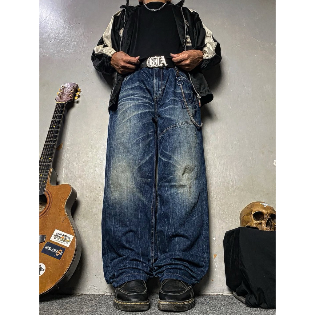 y2k vintage baggy jeans hip hop style by Fubu the collection