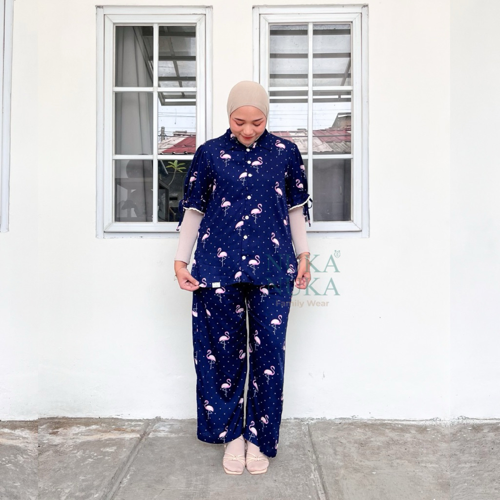 NukaNuka RIBBON PIYAMA MOM SET (Short)