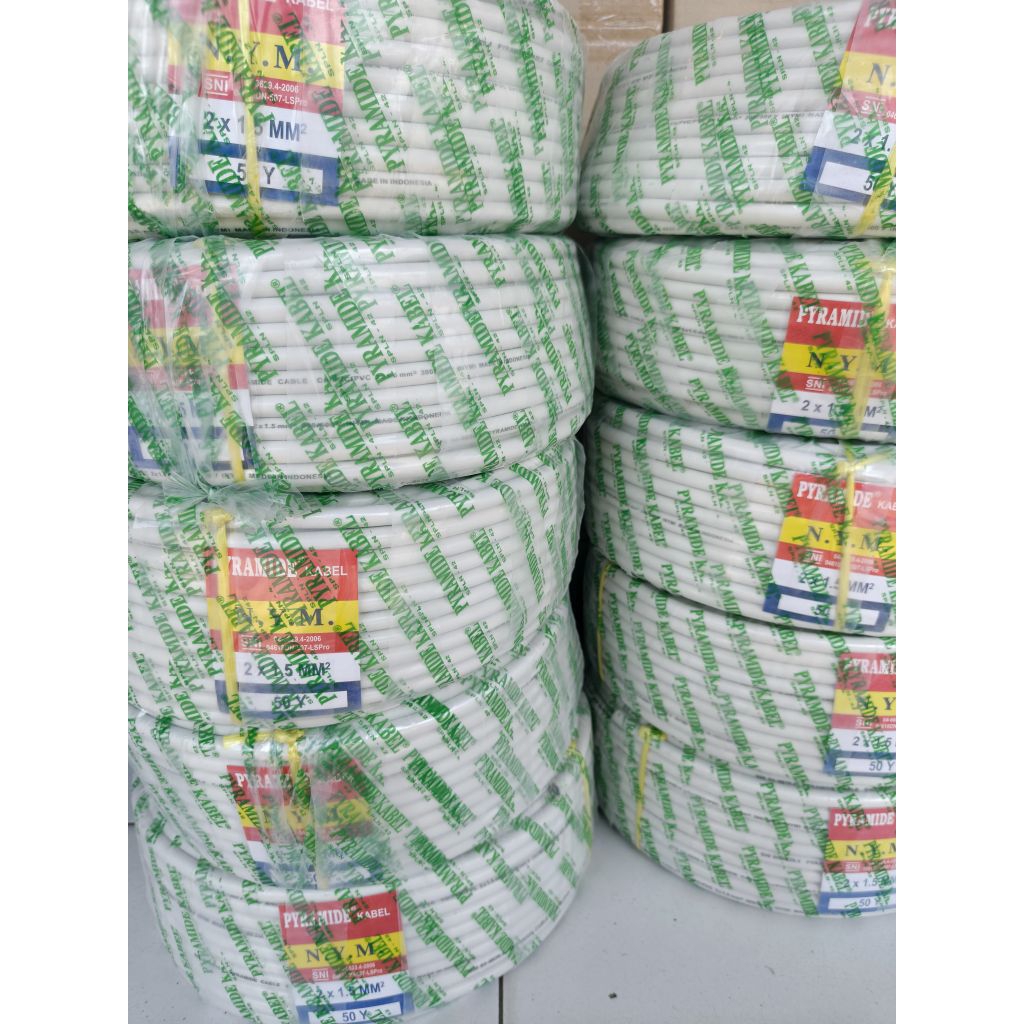 kabel Pyramide NYM 2x1,5 50Yard full tembaga