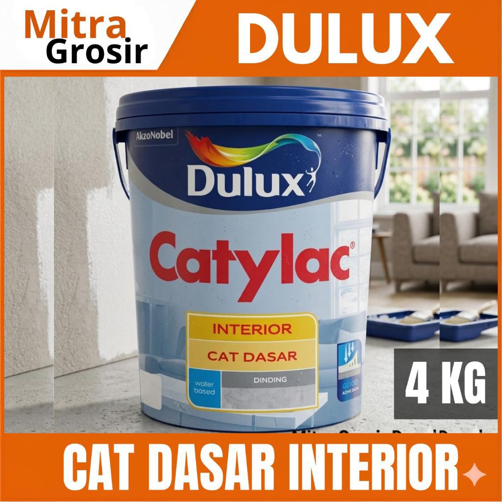 DULUX CAT DASAR | DULUX CATYLAC CAT DASAR INTERIOR 4 KG | KEMASAN GALON