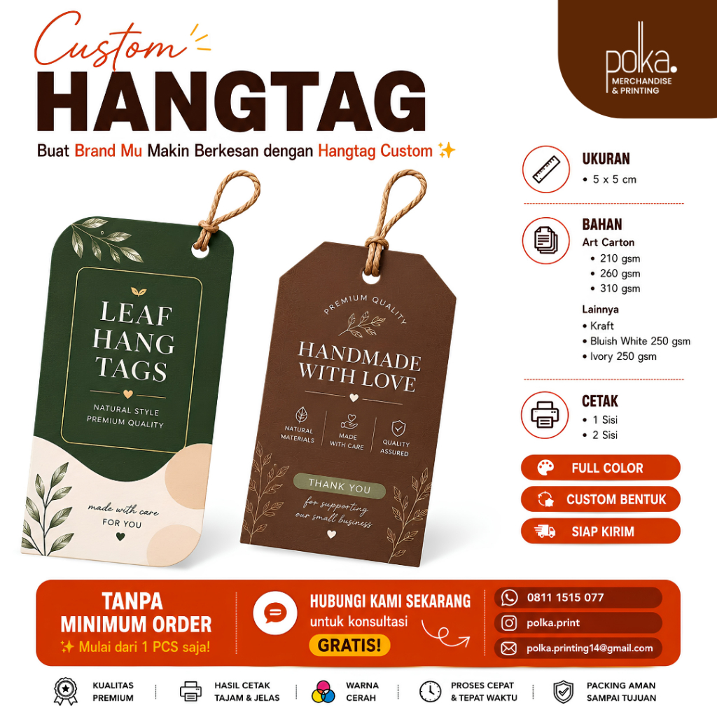 Custom Cetak Hang Tag / Label Tag