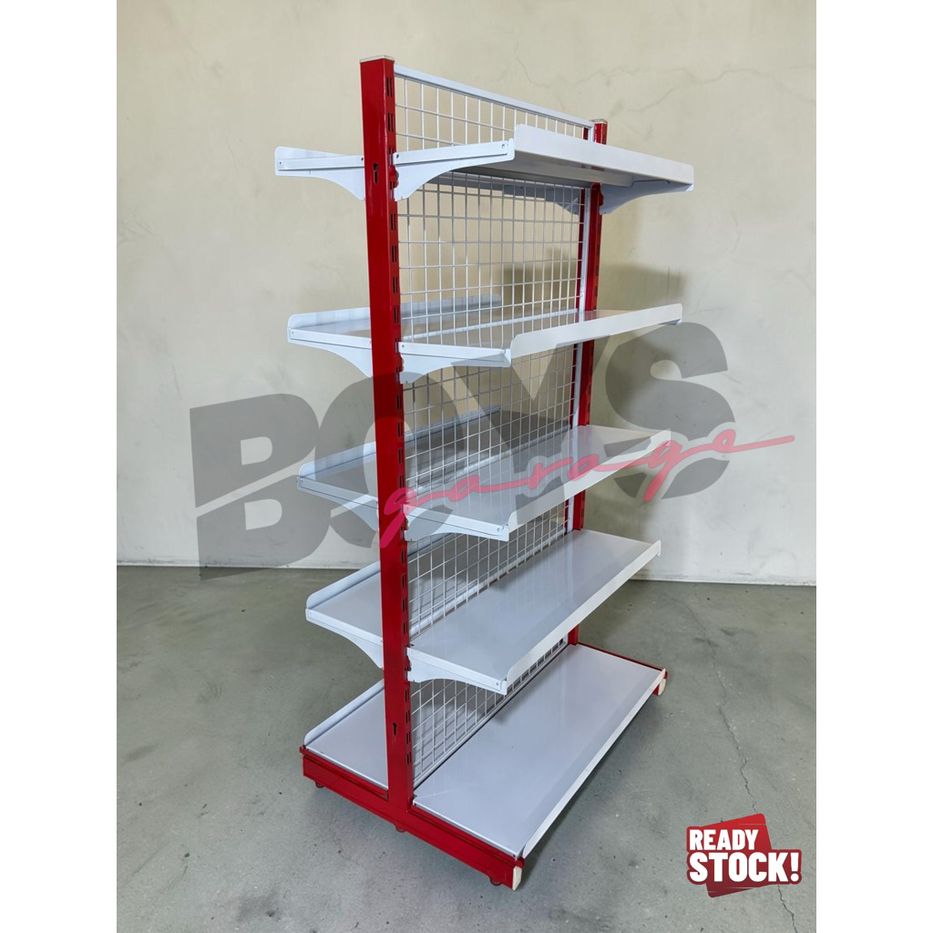 Rak Minimarket Double 5 Susun x2 T. 170 Rak gondola minimarket double starting & jointing Termurah