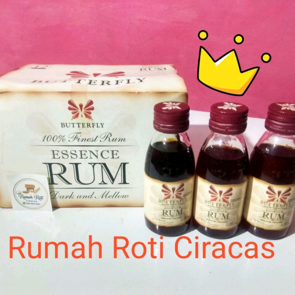 RUM KUE PASTA CAIR ESSENCE RHUM BUTTERFLY KUPU KOEPOE BOTOL 60ML MAKANAN
