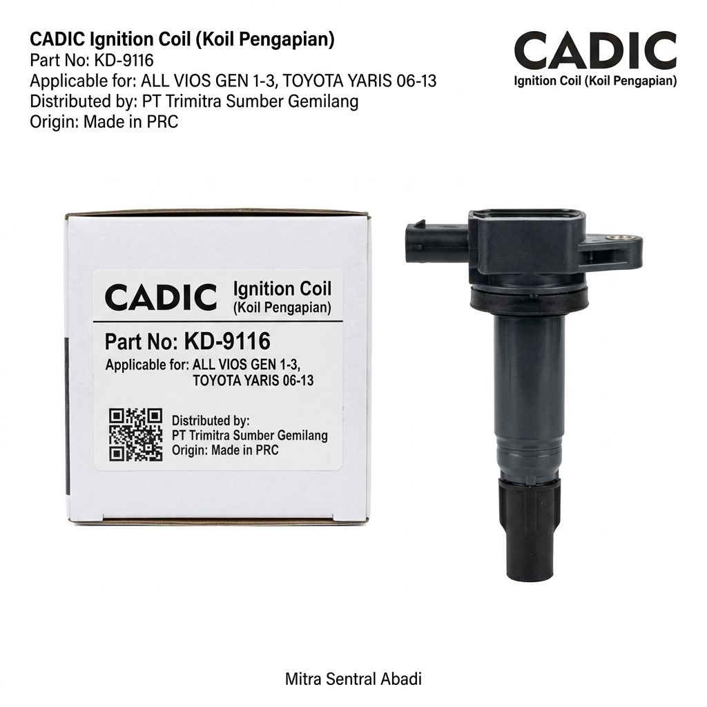 Ignition Coil Cadic KD-9116 - Toyota All Vios Gen 1-2 (2003-2013) Yaris 06-13 Koil Pengapian