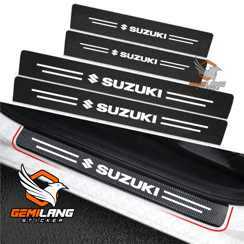 Stiker Suzuki Aksesoris Interior Mobil Suzuki Ertiga Xl7 Dll Universal Suzuki Sill Plate Carbon 3d P