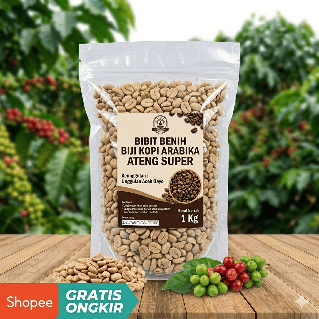 BIJI BIBIT gabah kopi arabika ATENG super ASLI premium kering 250 gram