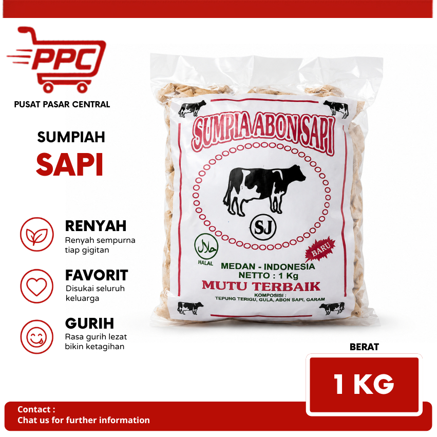 Sumpia Abon Sapi 1KG Cap S.J 100% HALAL - Mentah (Belum Digoreng) / Sumpiah / Lumpia / Lumpiah