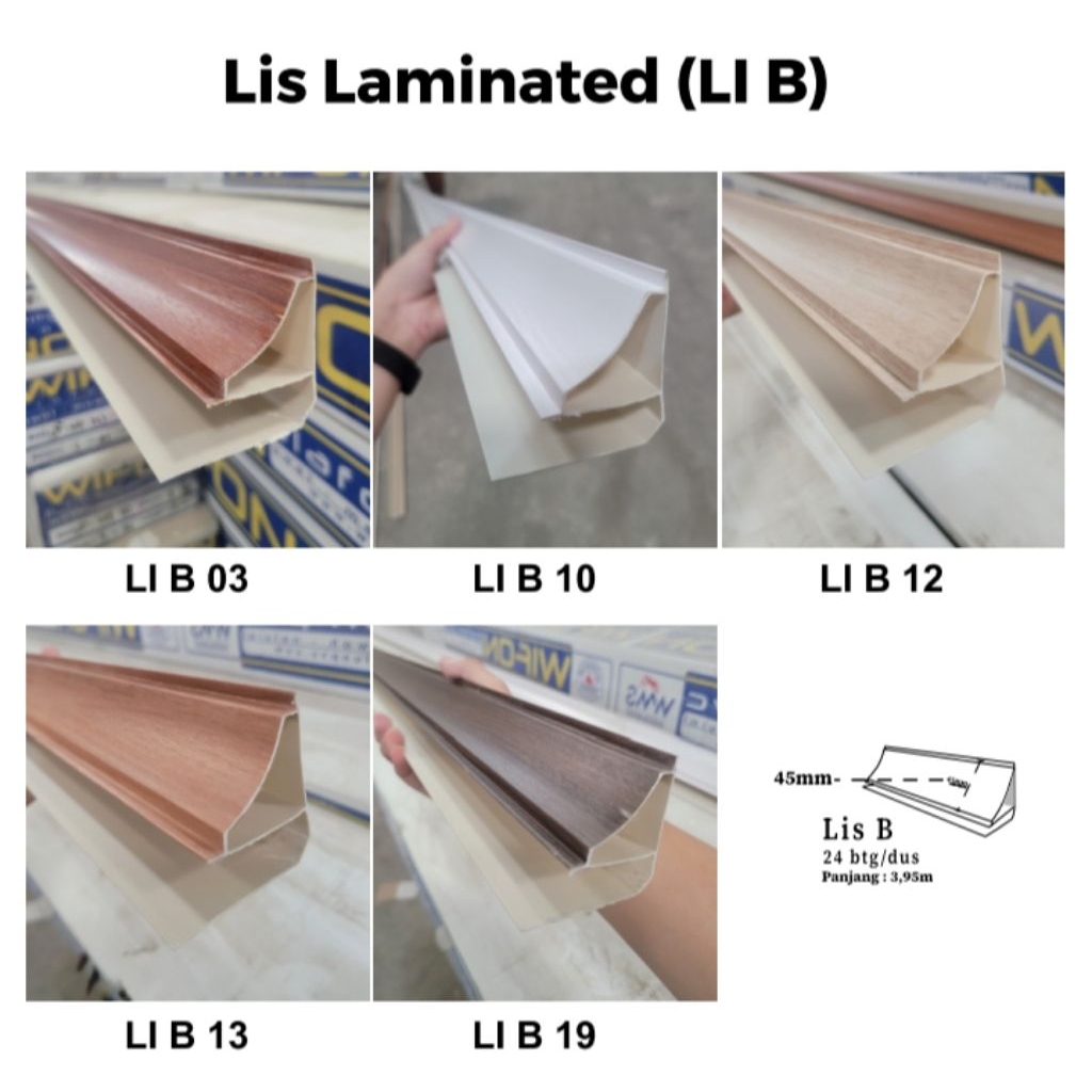 Lis Laminated PVC | Lis Dinding Laminated Lebar 4,5cm