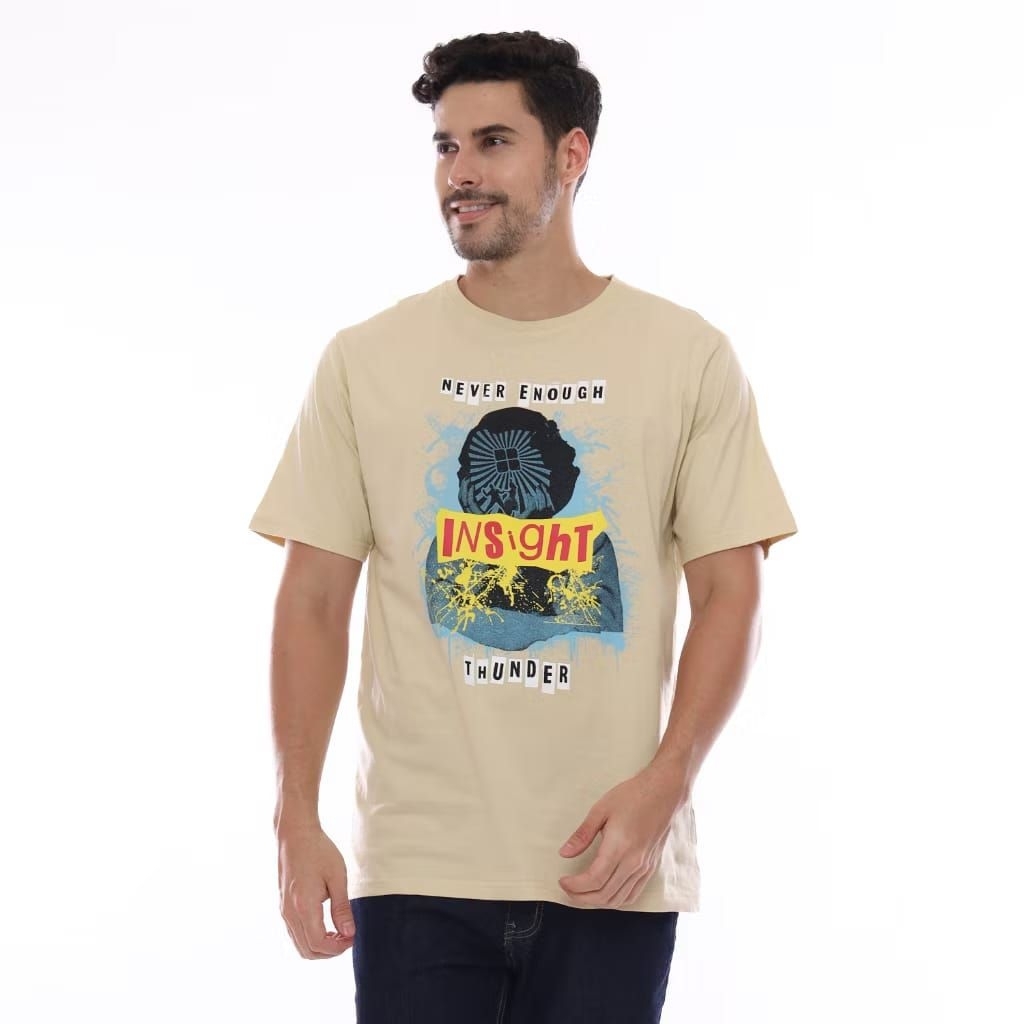 Kaos Tshirt Insight Cream Lengan Pendek Katun 20s Fulltag
