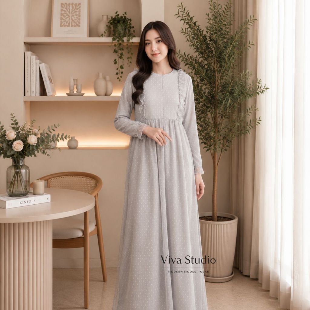 READY JUMBO  XXL BY AYANADRESS ZURRA MAXY GAMIS TILE POLKADOT GAMIS BROKAT KONDANGAN REMAJA GAMIS FU