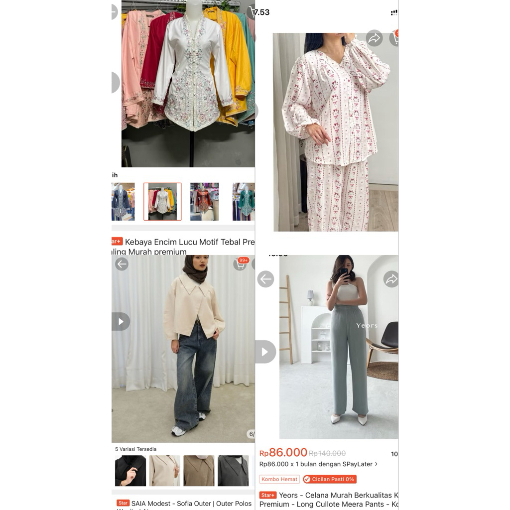 preloved outer kebaya kulot sleepwear