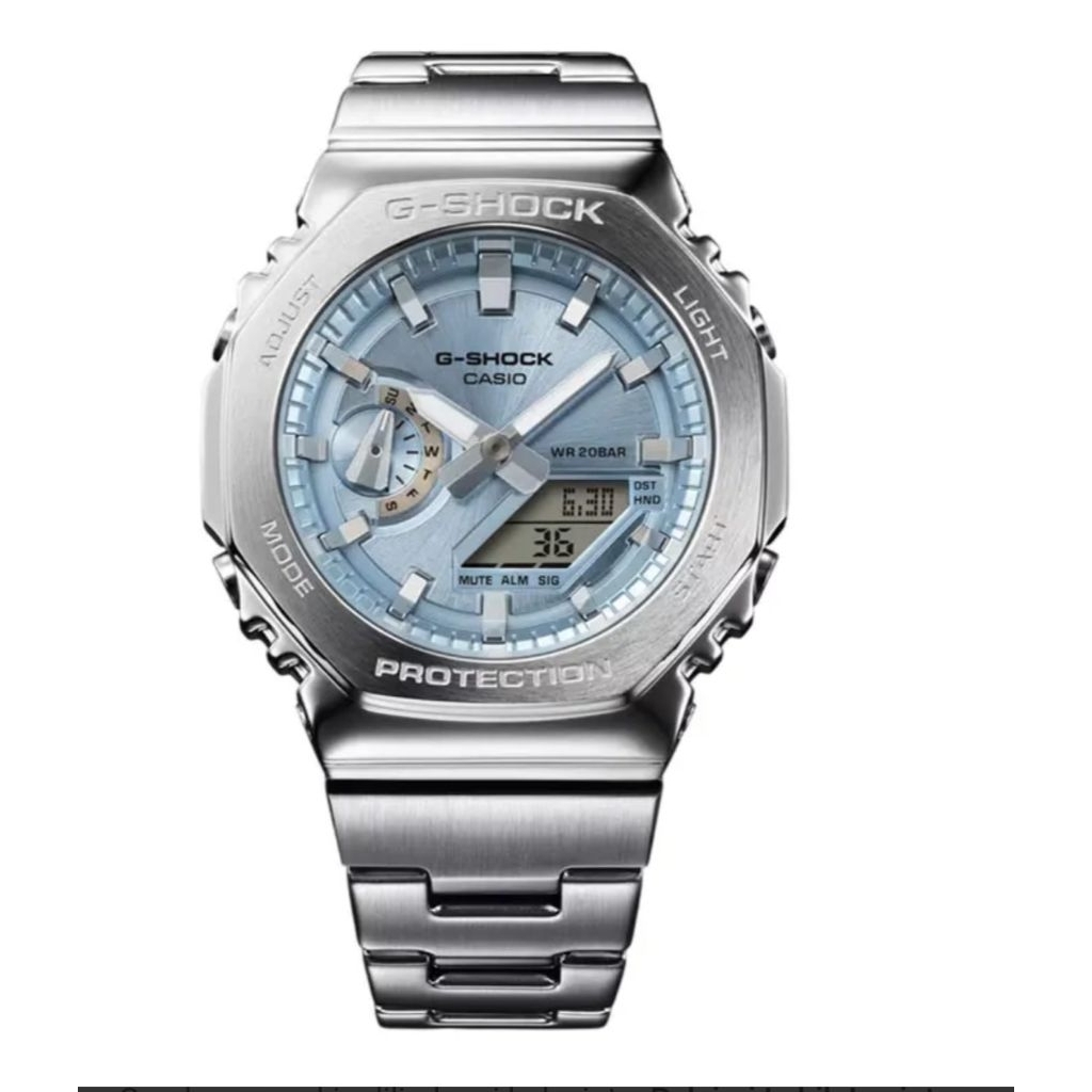 Jam Tangan G-Shock GM-2110D-2ADR Rantai Silver Original