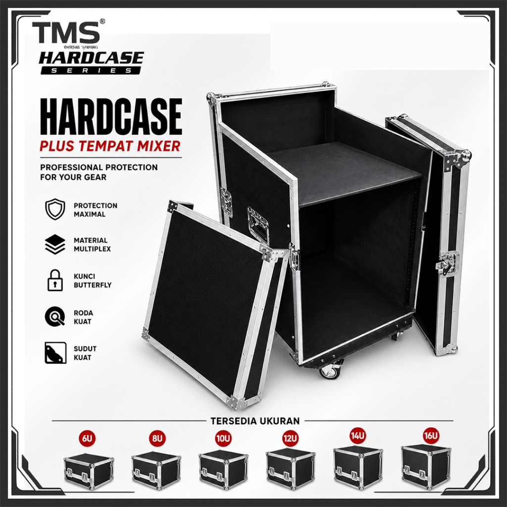 Box Hardcase Plus Mixer Ukuran 6U 8U 10U 12U 14U 16U Audio Sound System Finishing Power Akseoris