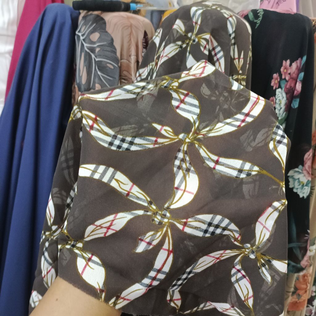 kain sifon ceruty babydoll - kain meteran - kain baby doll terbaru - kain sifon lembut sejuk jatuh -