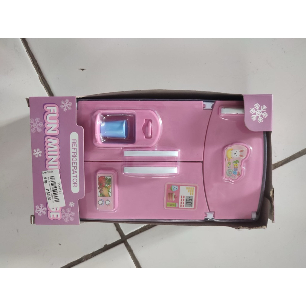 Mainan Anak Kulkas Mini Rumah Rumahan Pink - Fun Mini Refrigerator Fridge Toy