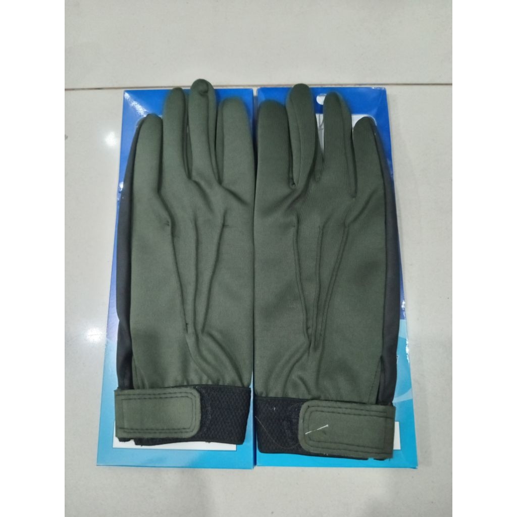 Sarung Tangan Upacara Kulit Hijau Combinasi Kain Standar Military