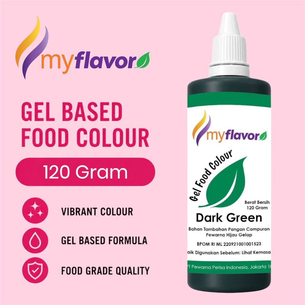 120 Gram Dark Green Gel My Flavor Food Color Food Colour Pewarna Makanan Warna Hijau Gelap