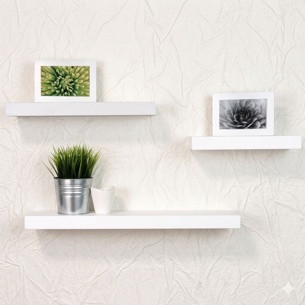 Rak Dinding Tempel Minimalis Set 3 PCS | Rak Ambalan Kayu HPL | Rak Dekorasi Ruang Tamu Dapur Kamar 