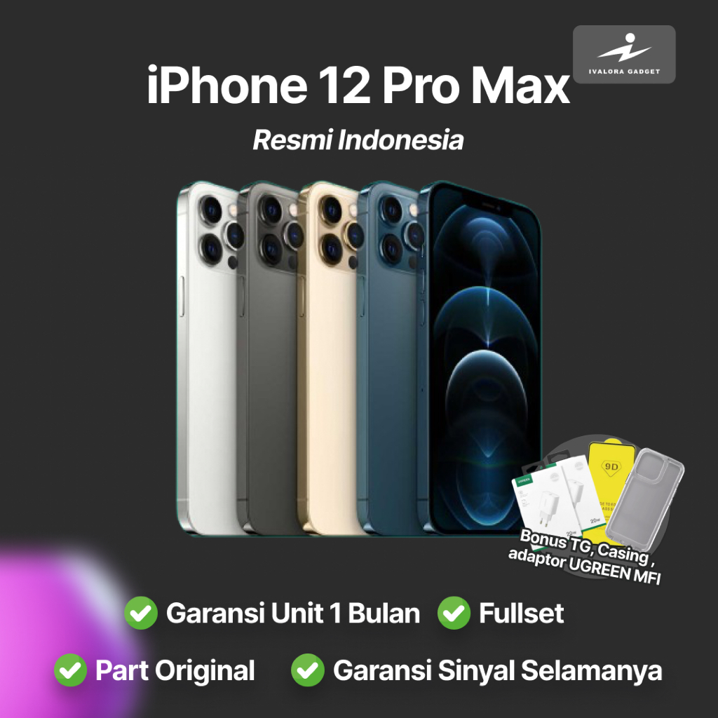 IP 12 PRO MAX 128/256 GB RESMI INDONESIA