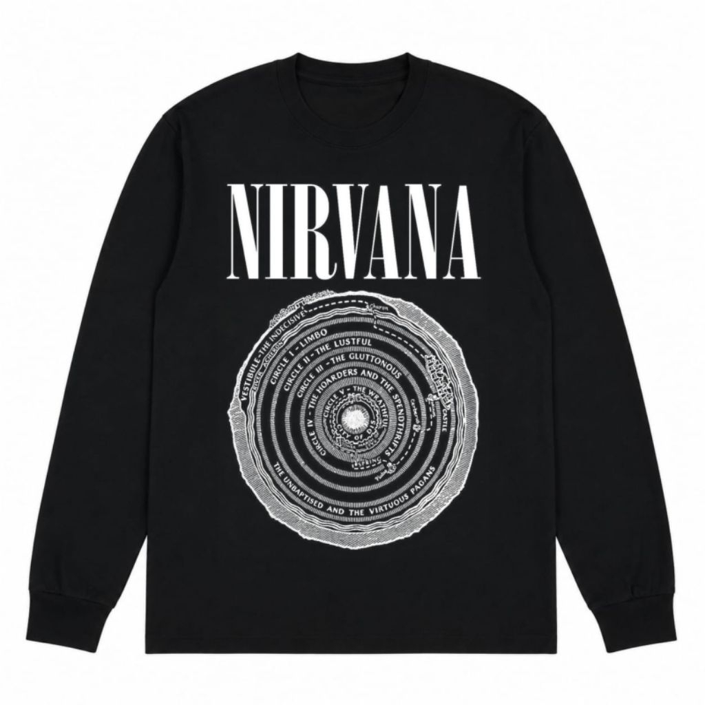 Kaos Band Nirvana Vestibule Lengan Panjang