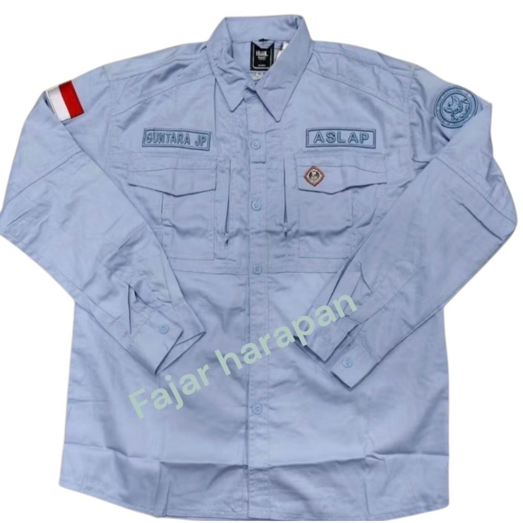 KEMEJA BGN TACTICAL BORDIR TIMBUL LENGAN PANJANG. KEMEJA PREMIUM BGN. BADAN  GIZI NASIONAL