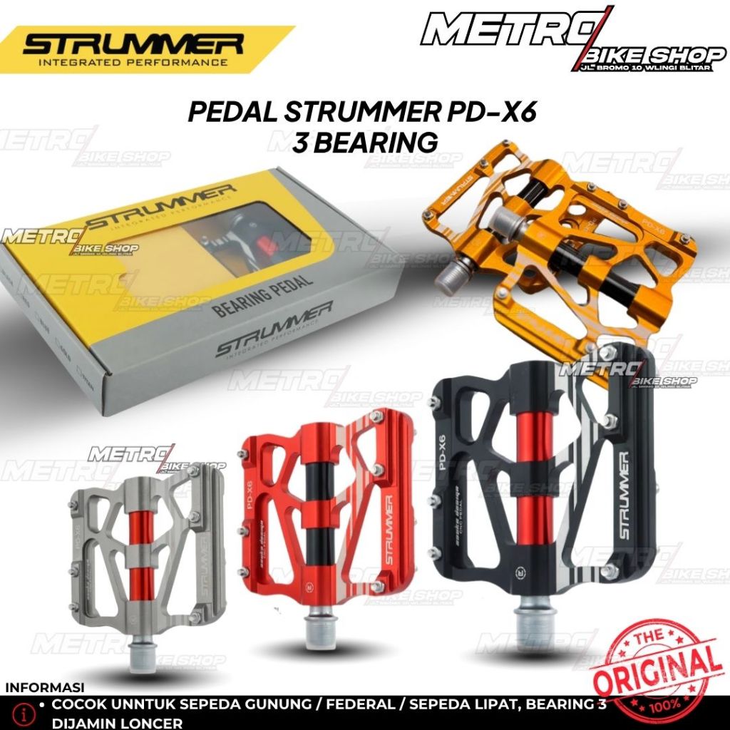 Pedal Strummer X6 Bearing Pedal MTB Pedal sepeda gunung sepeda lipat bearing